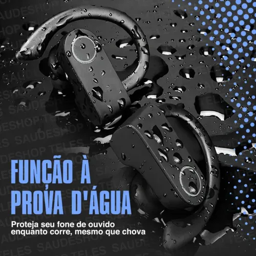 Fone de ouvido sem fio Bluetooth 5.4 super som grave treino corrida