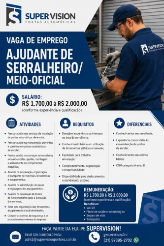AJUDANTE DE SERRALHEIRO/MEIO OFICIAL