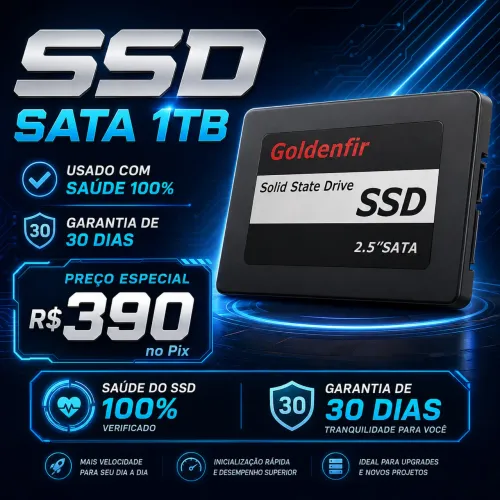 SSD 1TB usado saúde 100% Goldenfir