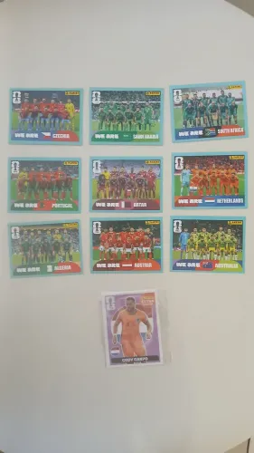 Figurinha de 9 times da copa de 2026 + 1 Extra Sticker Bordô