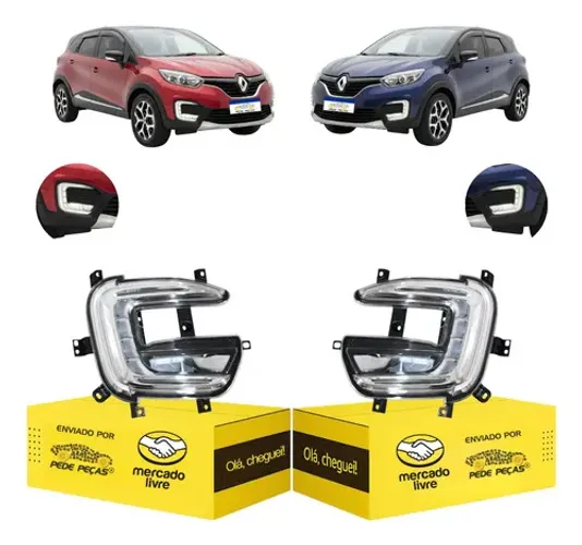 Par Farol Milha Auxiliar Renault Captur 2017 18 19 20 2021 Cristal
