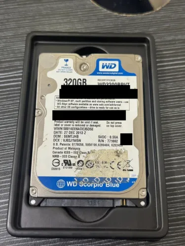 Vendo HD de Notebook WD Scorpio Blue de 320GB, modelo WD3200BPVT.