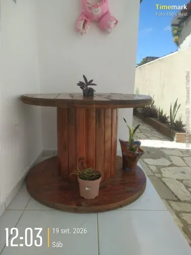 Mesa rústica carretel