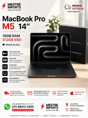 MacBook Pro M5 14 polegadas 16GB 512GB SSD Space Black