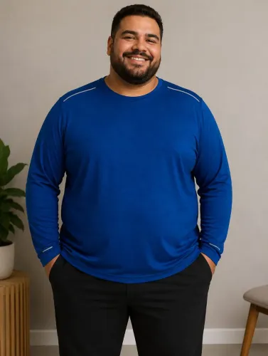 Camisa Proteção UV masculina plus size manga comprida tamanho G1