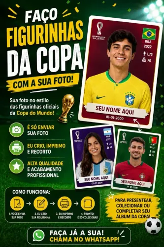 Figurinhas de Copa Com sua Foto 