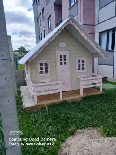 Casinha de boneca Madeira Tratada Autoclavado casinha para criança