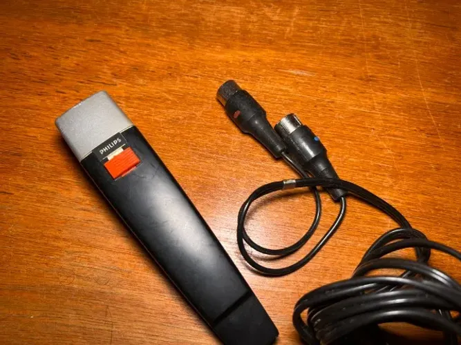 Microfone Philips N8 210 de Estúdio Dinâmico Vintage, Raro RELÍQUIA - SEM TESTE