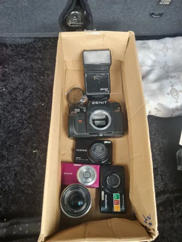 Lote cameras e coisas de fotografia