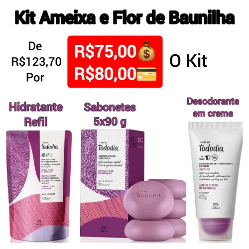Kit Tododia Ameixa e Flor de Baunilha-Natura