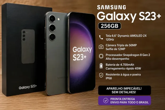 Galaxy S23 Plus Creme 256GB Novíssimo com Caixa e carregador Original - Loja Fisica