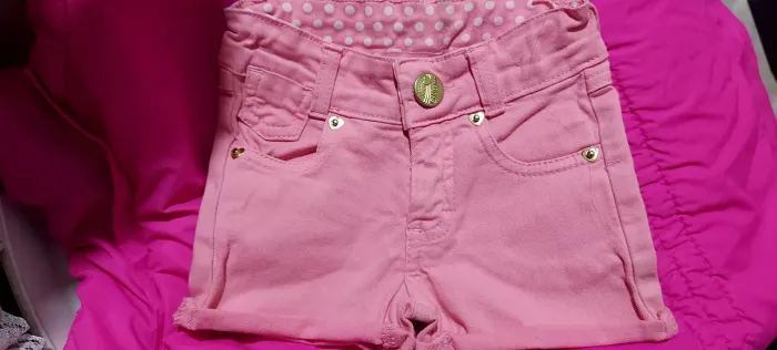 Short importado menina 1 ano com elastano e elástico regulador