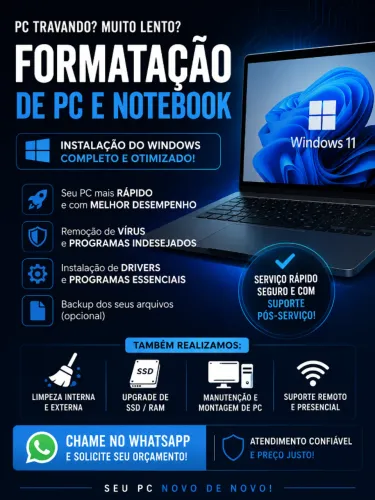 FORMATAÇÃO de notbook e computadores