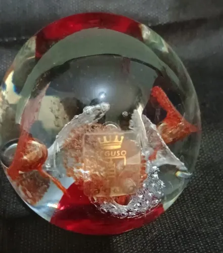 Peso em Murano Esférico 8 Cm X 7 Cm Cristais Cadoro