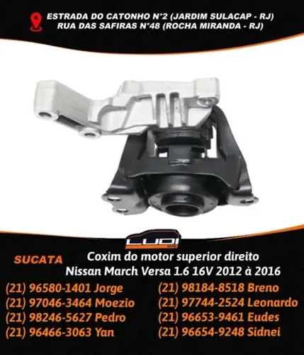 Coxim do motor superior direito Nissan March Versa 1.6 16V 2012 à 2016