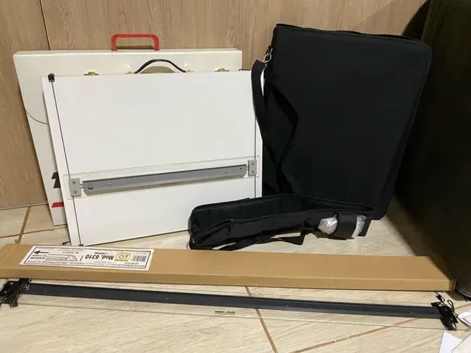 Arquitetura Prancheta trident A3 + pasta portfólio A3 tecido + Régua paralela trident 1m
