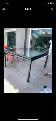 Mesa trançada para área externa 