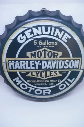 3 - placas de metal - tampa de cerveja - genvine motor harley/caveira/bandeira - novas