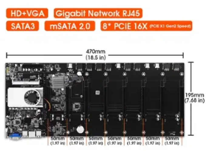 Placa Mãe Mineração sem riserless 8 gpu Cripto moedas