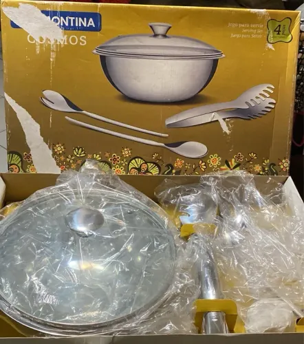 Jogo de servir em aço inox com 4 peças Tramontina