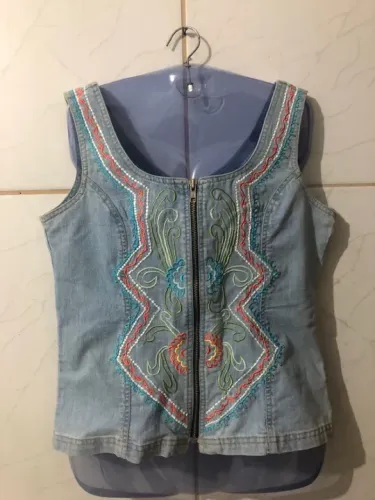 Blusa jeans tipo colete (P)