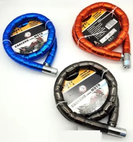 Trava Cadeado P/ Moto Bike Bicicleta Bike Carro com Chave Tetra 1,20 X 22mm Antifurto z669