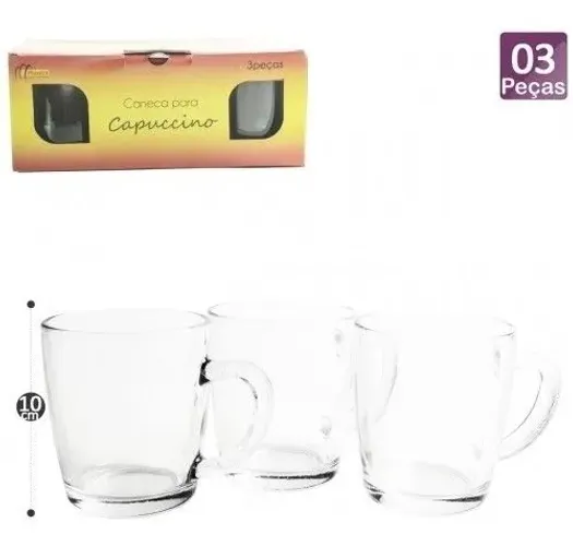 Caneca De Vidro 1und P/capuccino 354ml G10208-3gb