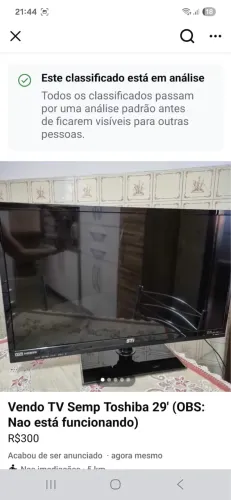 Vendo TV 32 polegadas Semp Toshiba (Não está funcionando)