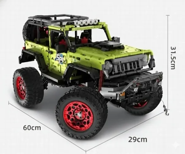 BLOCOS DE MONTAR JEEP GRANDE 60CM 2545 PEÇAS COM MOTORIZAÇÃO E CONTROLE REMOTO MOD 9829-2 