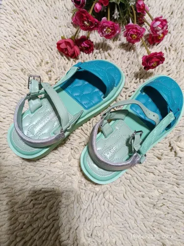 Sandália Papete Flatform Arezzo Verde/Azul - Tamanho 36/37