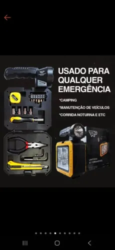 Lanterna com Kit de Ferramentas , Power bank carregador solar