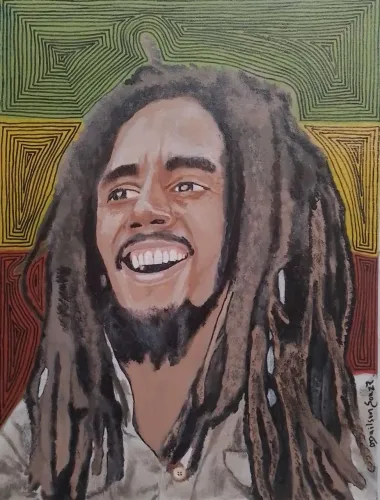 Bob Marley sobre tela 30x40