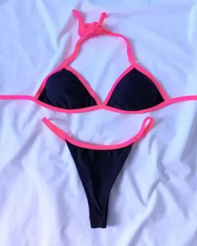 Biquíni preto fio dental, tam U