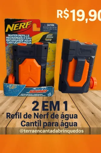 Refil de Nerf de Água 2 em 1 Original - Refil e Cantil de Água 