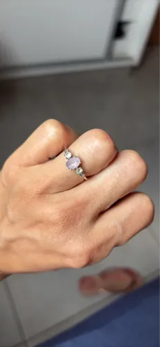 Anel Marine em prata 925 com ametistas rosa e topázio incolor