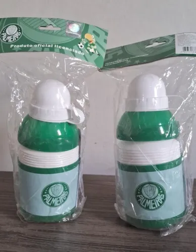 6 Garrafas De Plástico Dobrável: Palmeiras - Futebol Cor Verde