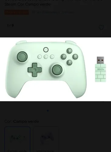 Controle 8BitDo Ultimate 2.4g Cor Campo Verde