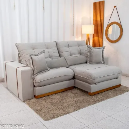 Sofá Retrátil Reclinável Toronto 2.50m Veludo D33 e Molas Ensacadas - Entrega Super Rápida