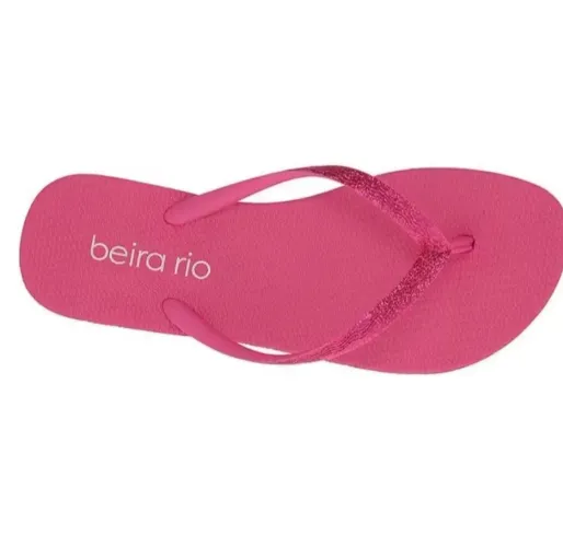 Chinelo Feminino Beira Rio glitter Rosa Nova 