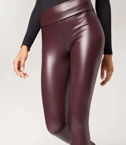 Calça Legging Térmica Tipo Couro - Calzedonia - Tamanho M