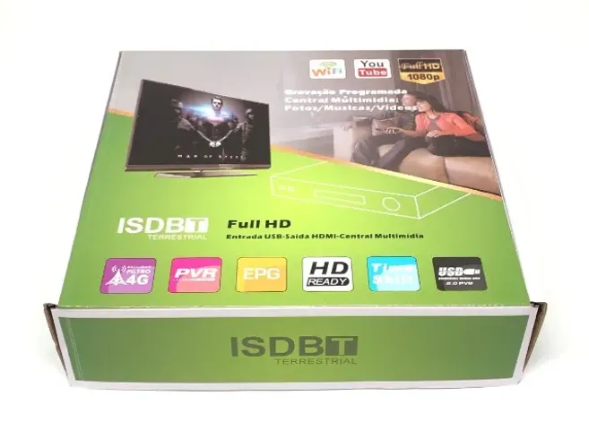 Conversor Receptor Tv Digital?Set Top Box Com Entrada Para Wifi Para Youtube Novo na Caixa
