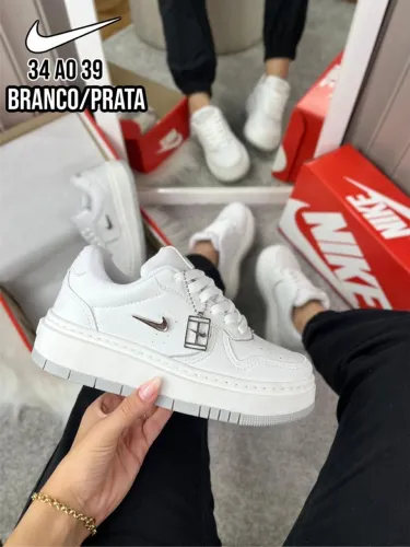 Nike Branco/Prata - Tamanho 34 ao 39