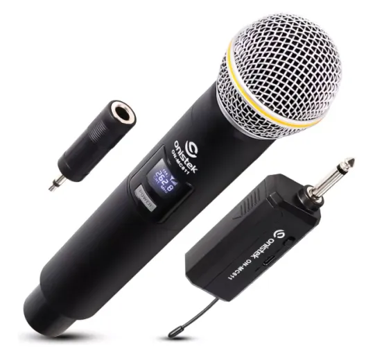 Microfone Sem Fio Recarregável Onistek On-MC811  Linha Profissional para Karaokê 