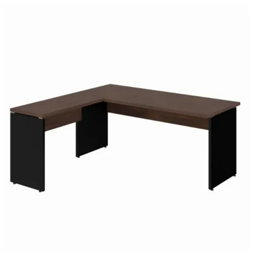 Mesa em L Executiva 1,50m com Mesa Auxiliar Marsala Preto Sem Gavetas 23476