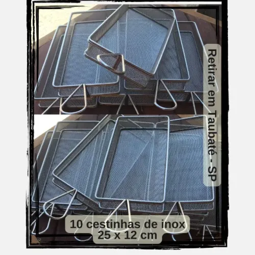 Cestinhas de Inox para Bolinhos, Pastéis, Petiscos, etc - 10 Unidades