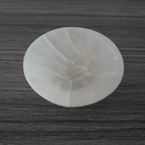 Bowl Tigelinha de Selenita Natural 6cm para Purificação e Limpeza de Cristais Tigela