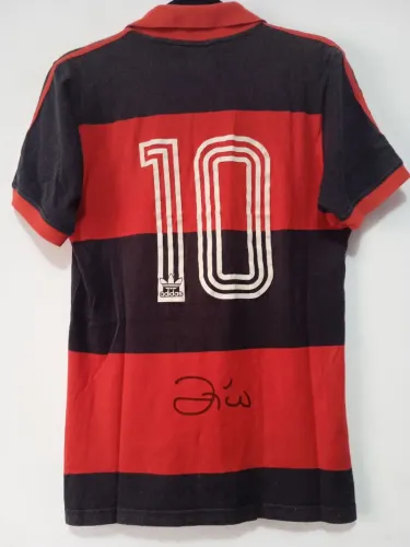 Camisa Flamengo Icon Copa União 1987 #10 Zico Autografada