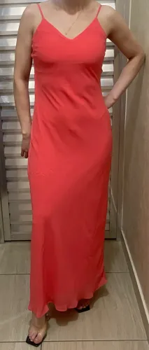 Vestido Longo  salmão Elegante