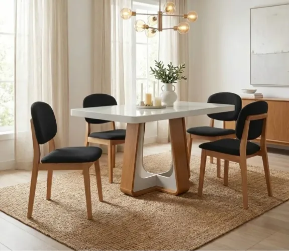 CONJUNTO MESA LINHO D28 VIDRO 4mm