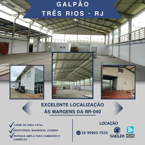 Galpão em Três Rios RJ, BR-040 km18